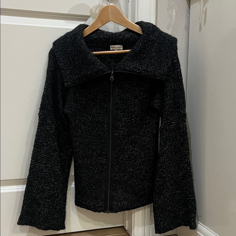 Black Zip-Up Sweater